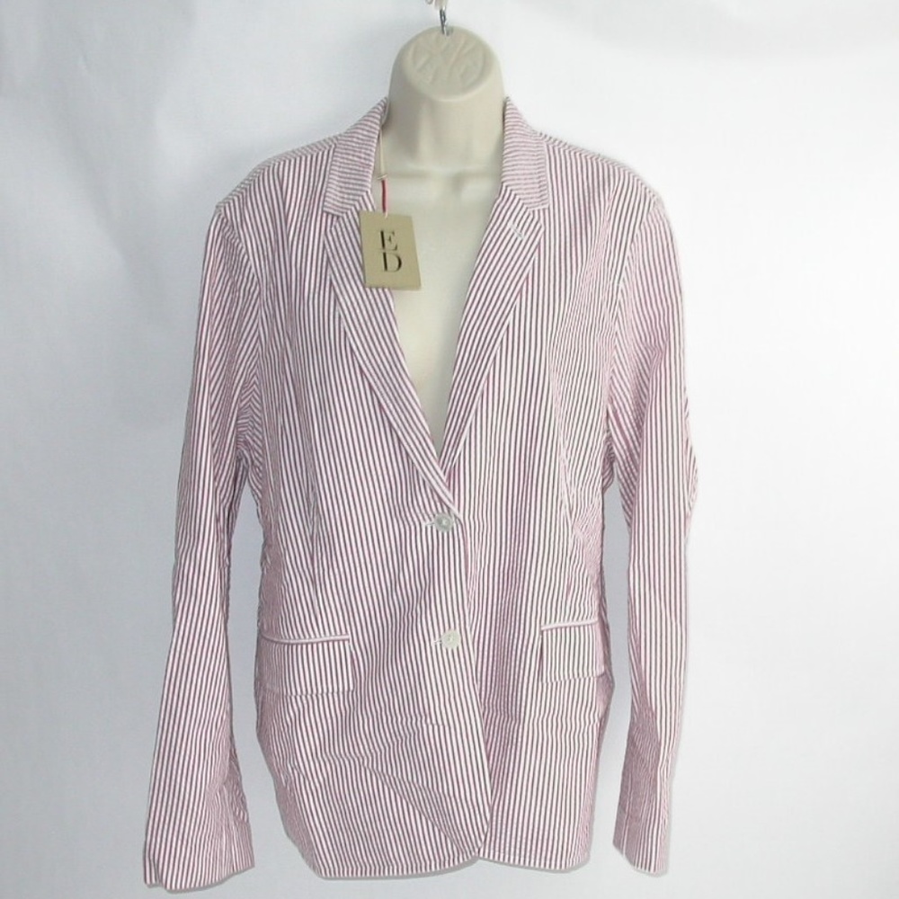 ED by Ellen Seersucker Striped Blazer Suit Jacket